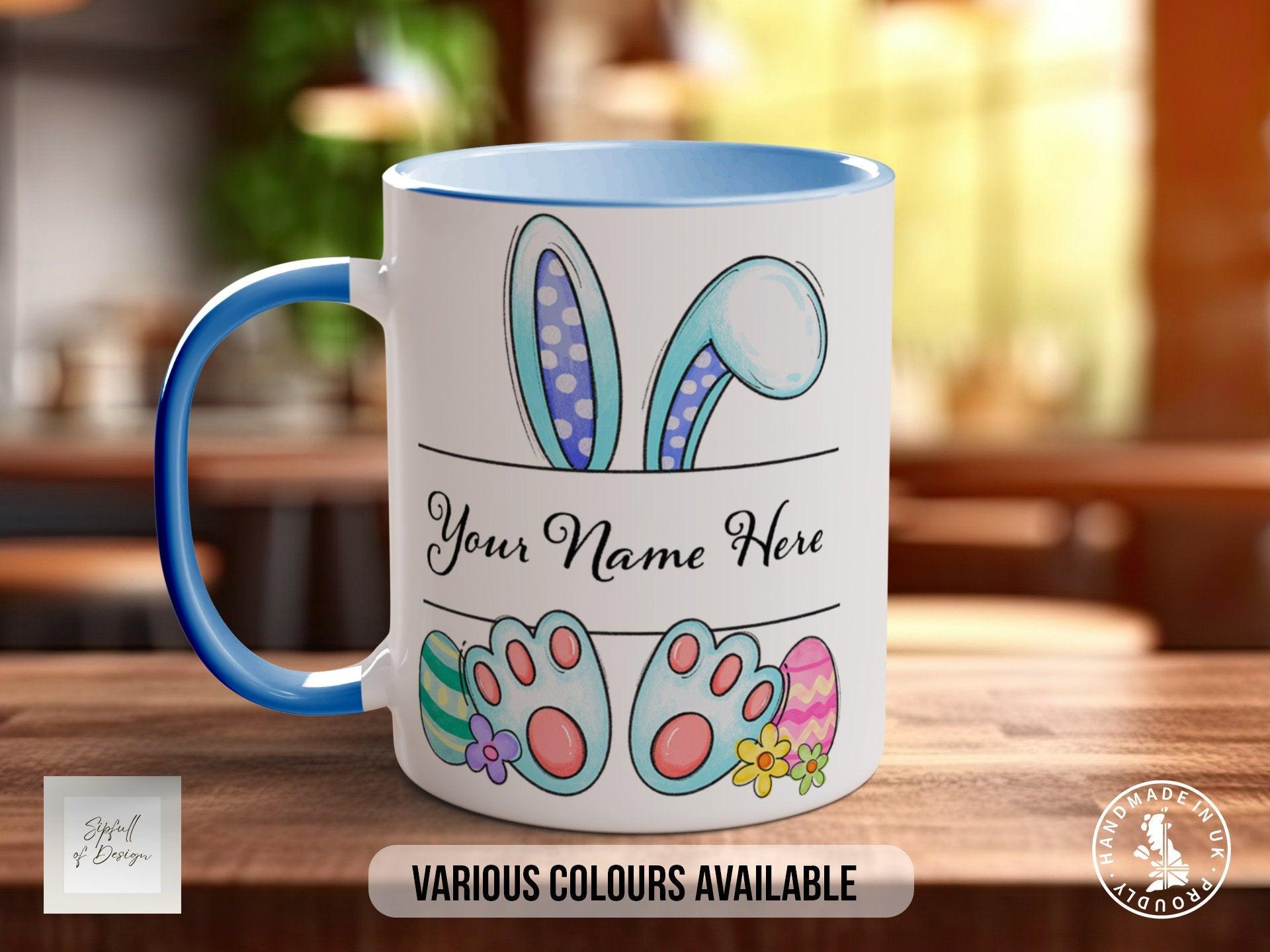 Easter Bunny Blue Name Personalised Mug - Sipfull of Design