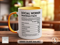 Social Worker Funny Nutritional Facts Mug - Sipfull of Design