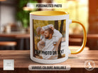 Photo and Text Personalised Photo Mug - Coloured with Your Photos - Coloured 11oz and Bone China 15oz options