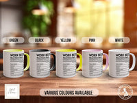 Work Bestie Funny Nutritional Facts Mug - Sipfull of Design