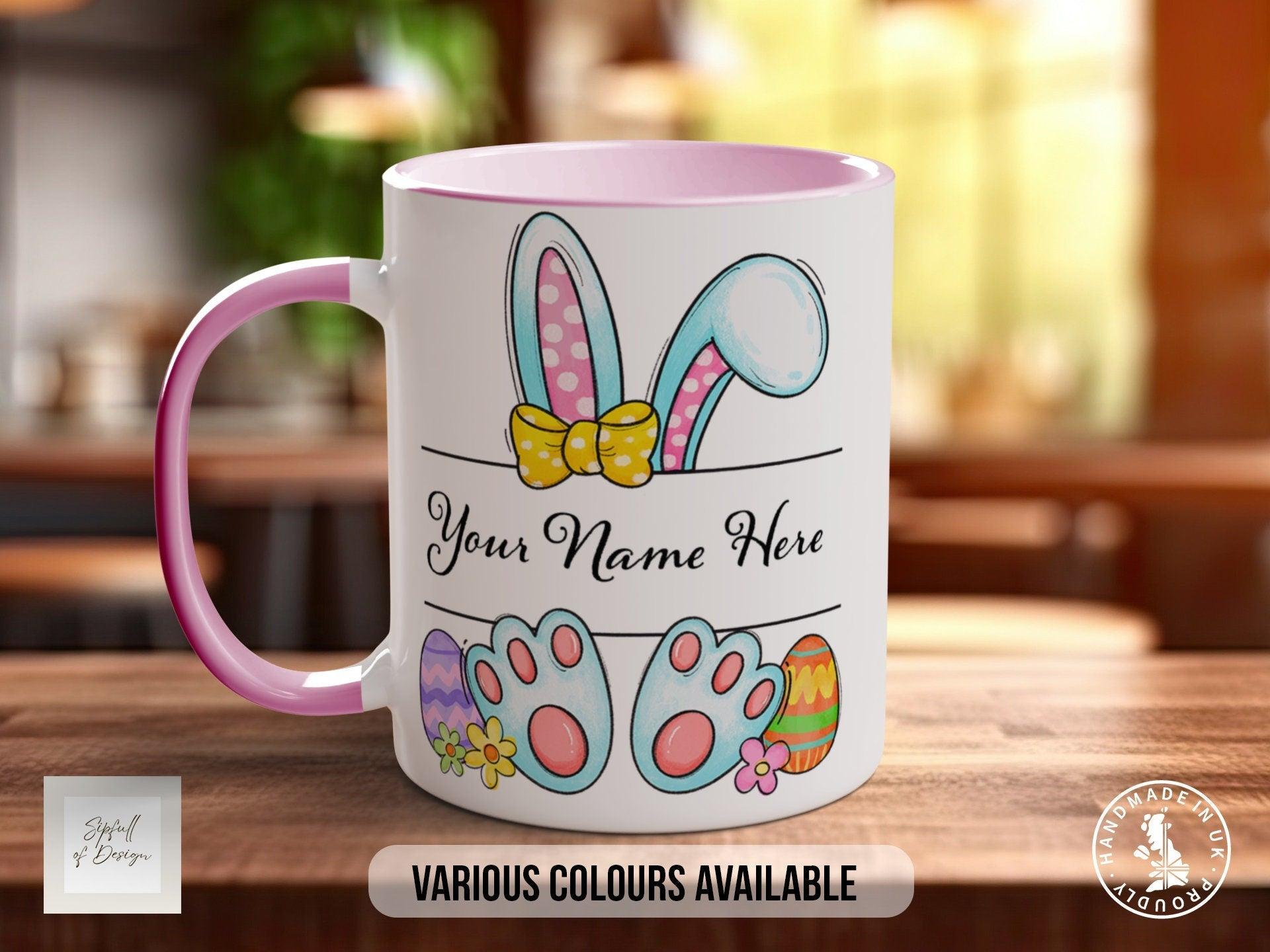 Easter Bunny Pink Name Personalised Mug - Sipfull of Design