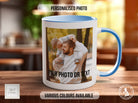 Photo and Text Personalised Photo Mug - Coloured with Your Photos - Coloured 11oz and Bone China 15oz options