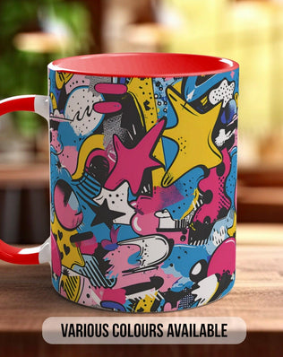 Abstract Comic Pop Pattern Full Wrap Coloured Art Mug - Design 10 - Sipfull of Design