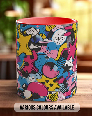 Abstract Comic Pop Pattern Full Wrap Coloured Art Mug - Design 10 - Sipfull of Design