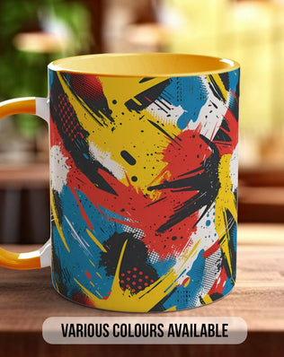 Abstract Comic Pop Pattern Full Wrap Coloured Art Mug - Design 12 - Sipfull of Design