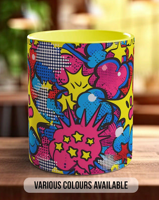 Abstract Comic Pop Pattern Full Wrap Coloured Art Mug - Design 3 - Sipfull of Design