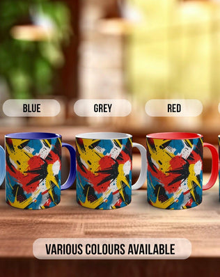 Abstract Comic Pop Pattern Full Wrap Coloured Art Mug - Design 12 - Sipfull of Design