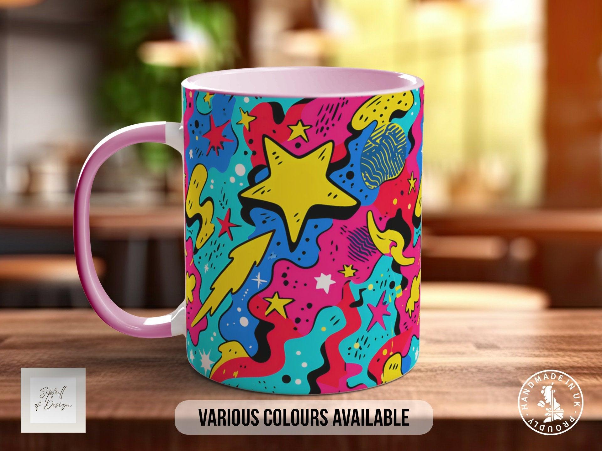 Abstract Comic Pop Pattern Full Wrap Coloured Art Mug - Design 9 - Sipfull of Design