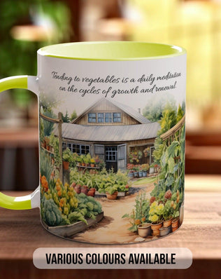 Tending to vegetables is a daily meditation on the cycles of growth and renewal Mug - Sipfull of Design