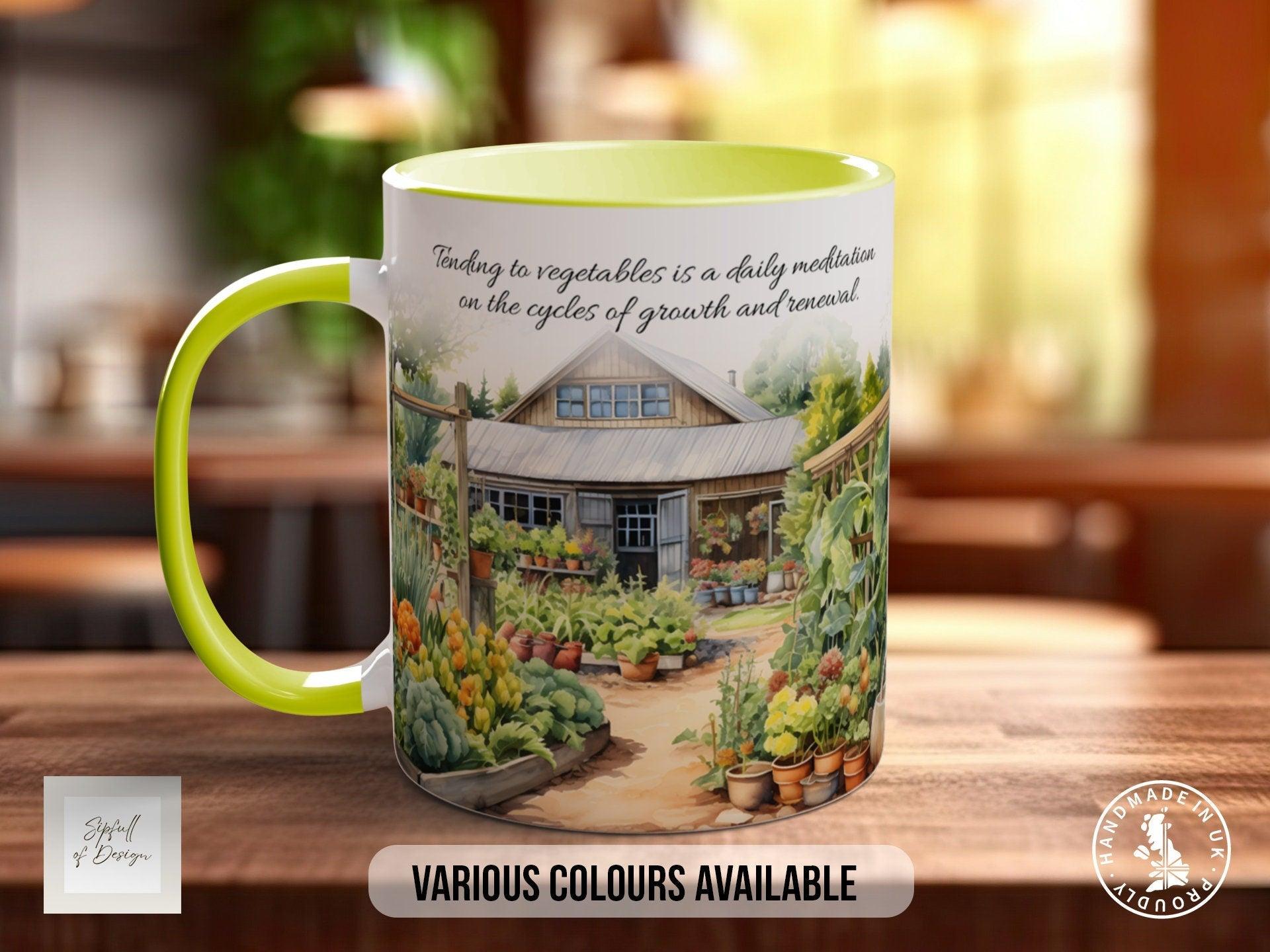 Tending to vegetables is a daily meditation on the cycles of growth and renewal Mug - Sipfull of Design