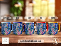 Birth Month Flowers Mug - July Larkspur and Water Lily - - Sipfull of Design