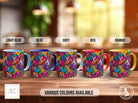 Graffiti Hearts Pattern Full Wrap Coloured Art Mug - Design 10 - Sipfull of Design