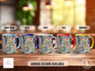 Cityscape Wildflower Pattern Full Wrap Coloured Art Mug - Design 1 - Sipfull of Design
