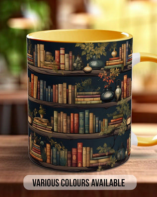 Book Shelf Pattern Full Wrap Coloured Art Mug - Design 8 - Sipfull of Design