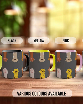 Cute Fluffy Multicoloured Cat Paws Mug - Sipfull of Design