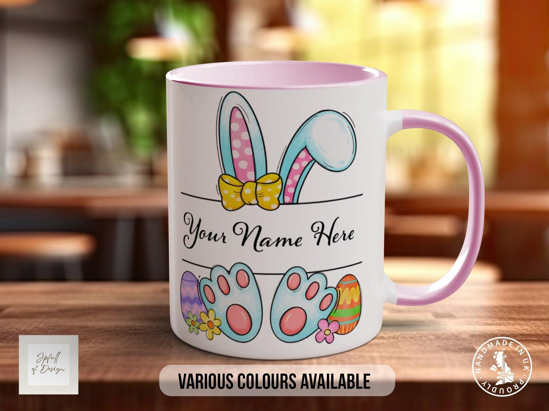 Easter Bunny Pink Name Personalised Mug - Sipfull of Design