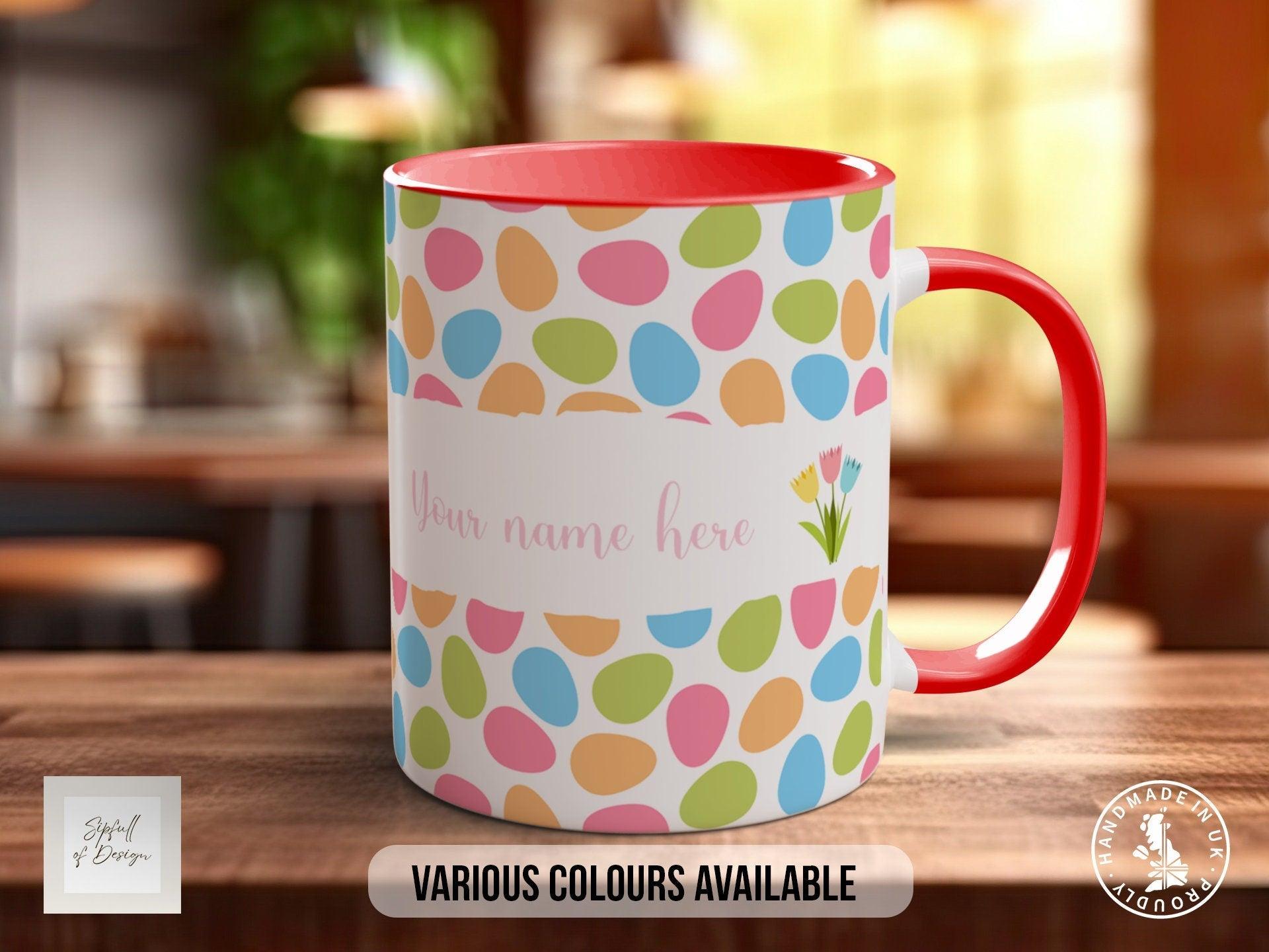 Easter Eggs Multi Coloured Personalised Mug - Sipfull of Design