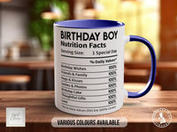 Birthday Boy Nutritional Facts Mug - Sipfull of Design