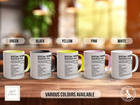 Social Worker Funny Nutritional Facts Mug - Sipfull of Design