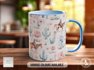 Coloured Floral Western Boho Full Wrap Art Mug - Design 8 - Sipfull of Design