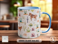 Coloured Floral Western Boho Full Wrap Art Mug - Design 12 - Sipfull of Design