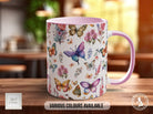 Coloured Watercolour Butterfly Full Wrap Art Mug - Design 1 - Sipfull of Design