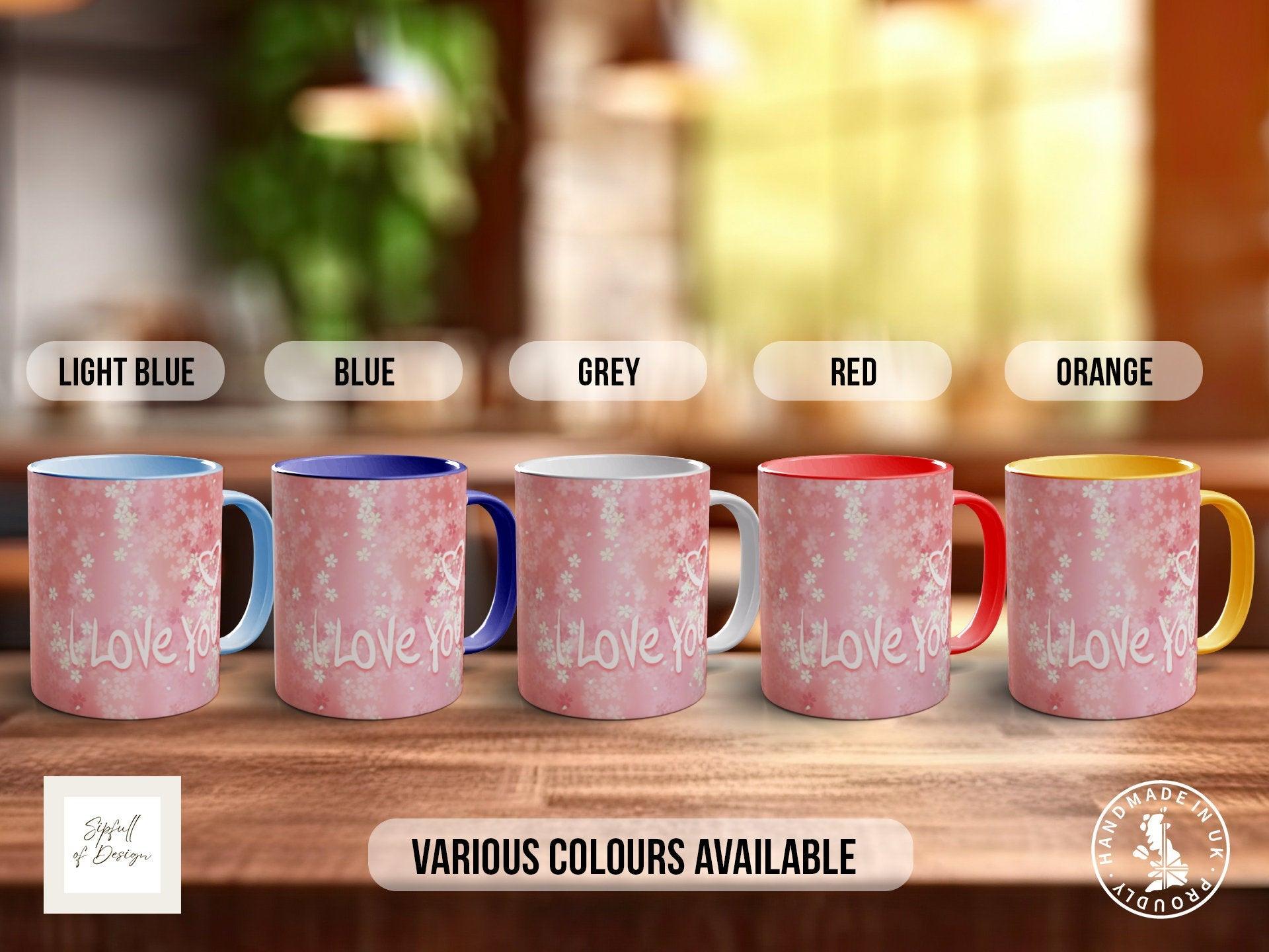 I Love You Cute Personalised Photo Valentines Coloured Mug - Sipfull of Design
