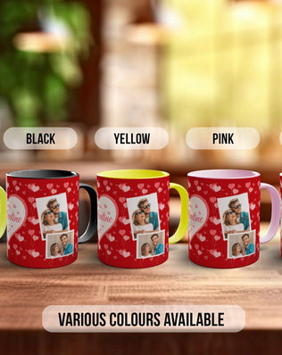 Personalised Be My Valentine Photo Mug Valentines Coloured Mug - Custom Photos - Sipfull of Design