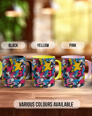 Abstract Comic Pop Pattern Full Wrap Coloured Art Mug - Design 10 - Sipfull of Design