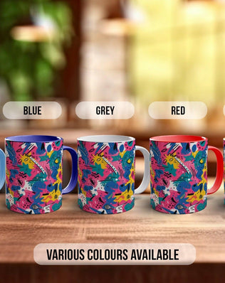 Abstract Comic Pop Pattern Full Wrap Coloured Art Mug - Design 2 - Sipfull of Design