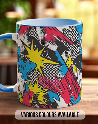 Abstract Comic Pop Pattern Full Wrap Coloured Art Mug - Design 11 - Sipfull of Design