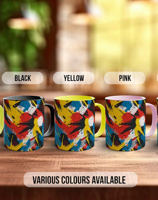 Abstract Comic Pop Pattern Full Wrap Coloured Art Mug - Design 12 - Sipfull of Design