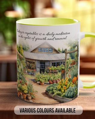 Tending to vegetables is a daily meditation on the cycles of growth and renewal Mug - Sipfull of Design