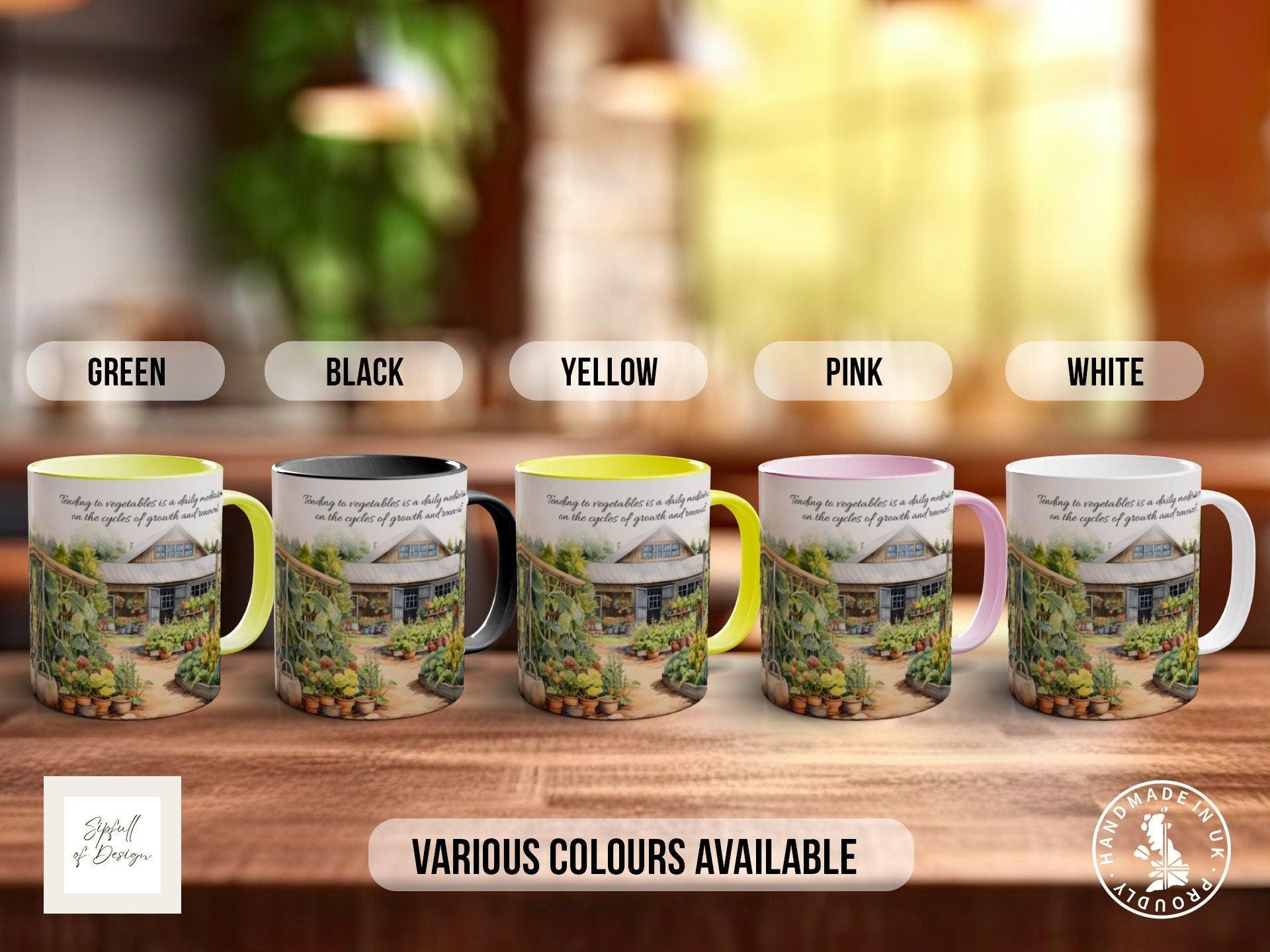Tending to vegetables is a daily meditation on the cycles of growth and renewal Mug - Sipfull of Design