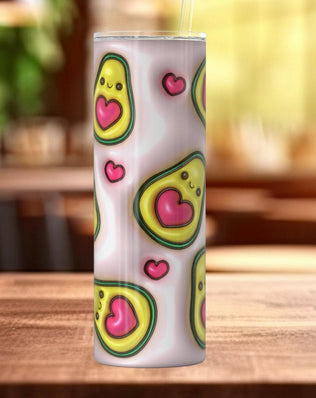 Puffy Print Avocado 20oz Insulated Tumbler With lid and straw! - Sipfull of Design