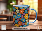 Coloured Groovy Flowers Full Wrap Art Mug - Design 12 - Sipfull of Design