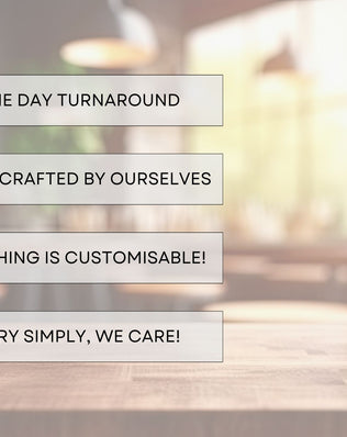 a wooden table with a sign that says service