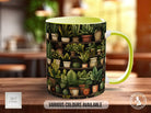 House Plants Full Wrap Art Mug - Design 9 - Coloured 11oz, Bone China 10oz and 15oz and Latte 12oz options. - Sipfull of Design