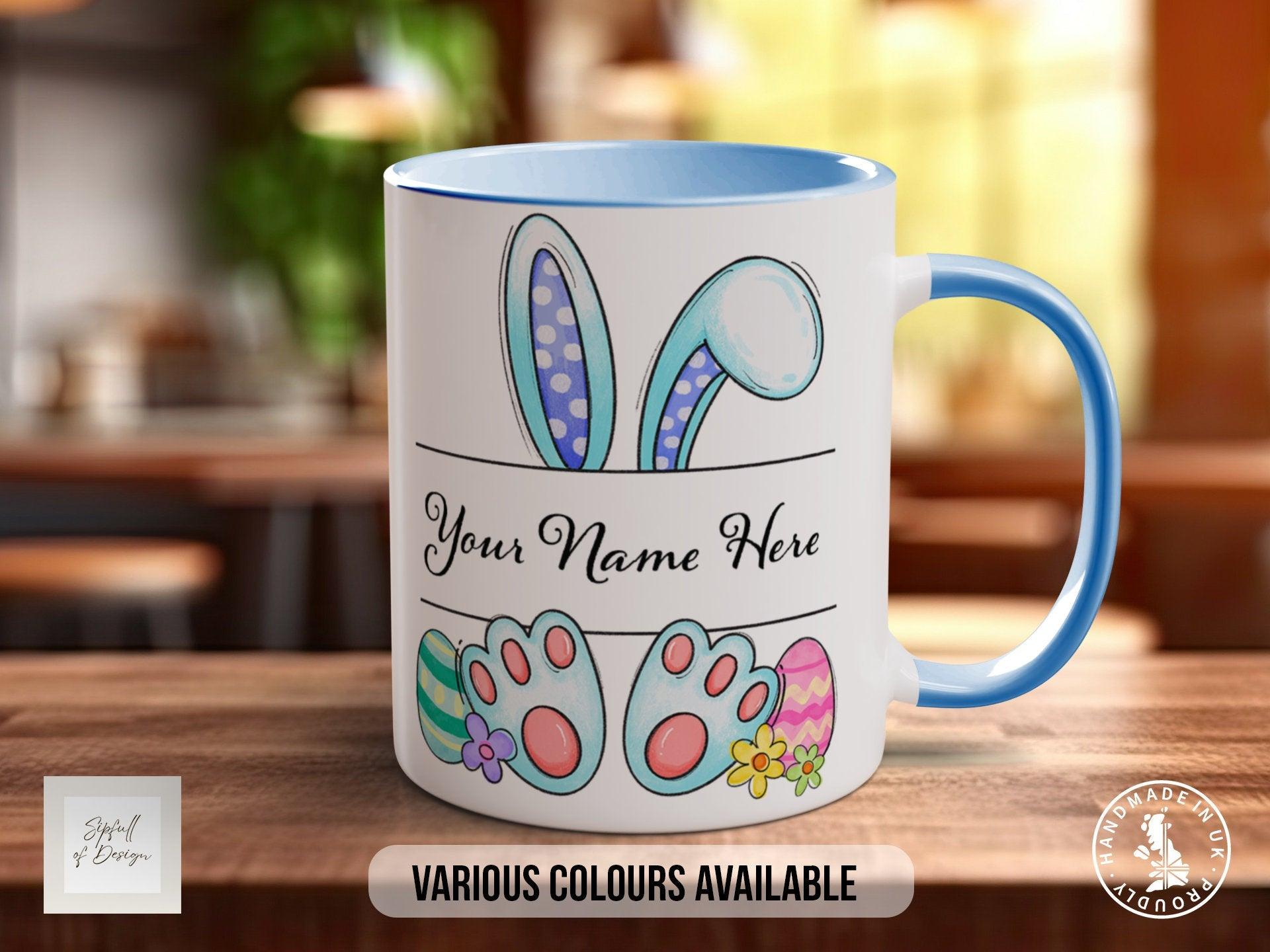 Easter Bunny Blue Name Personalised Mug - Sipfull of Design