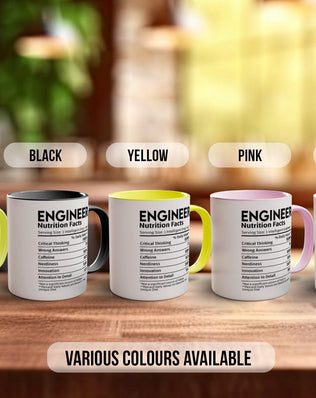 Engineer Funny Nutritional Facts Mug - Sipfull of Design