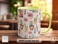 Coloured Floral Western Boho Full Wrap Art Mug - Design 3 - Sipfull of Design