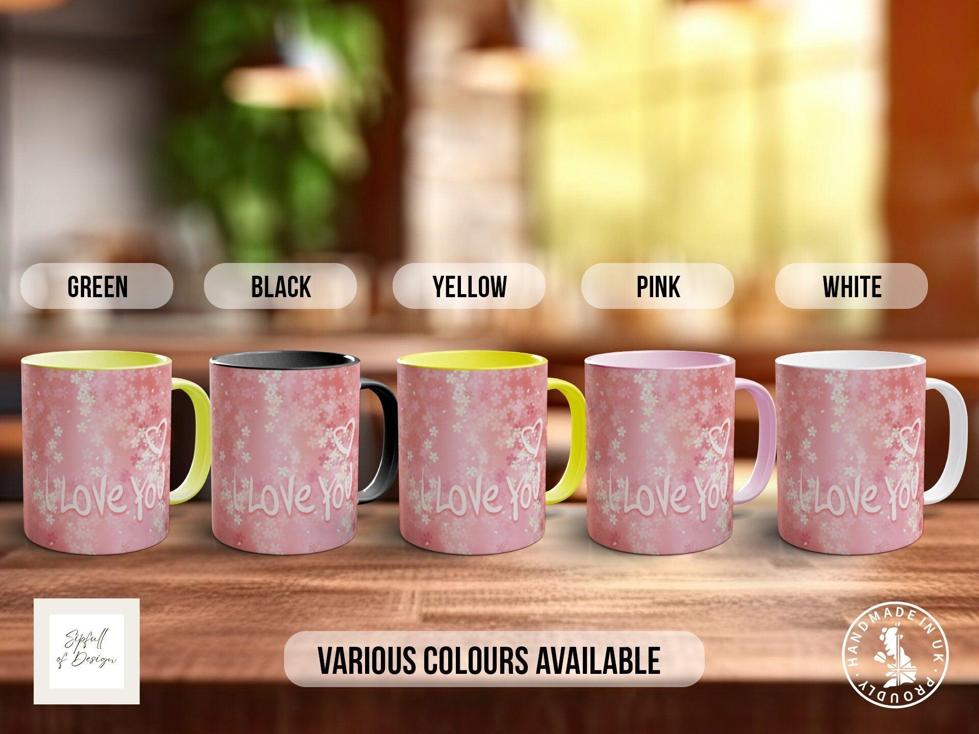 I Love You Cute Personalised Photo Valentines Coloured Mug - Sipfull of Design