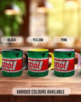 Castrol Oil Mugs Grungy - Multiple Colour Options Version 5 - Sipfull of Design