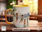 Camping Friends Jumping in Lake Mug - Coloured 11oz, Bone China 10oz and 15oz and Latte 12oz options. - Sipfull of Design