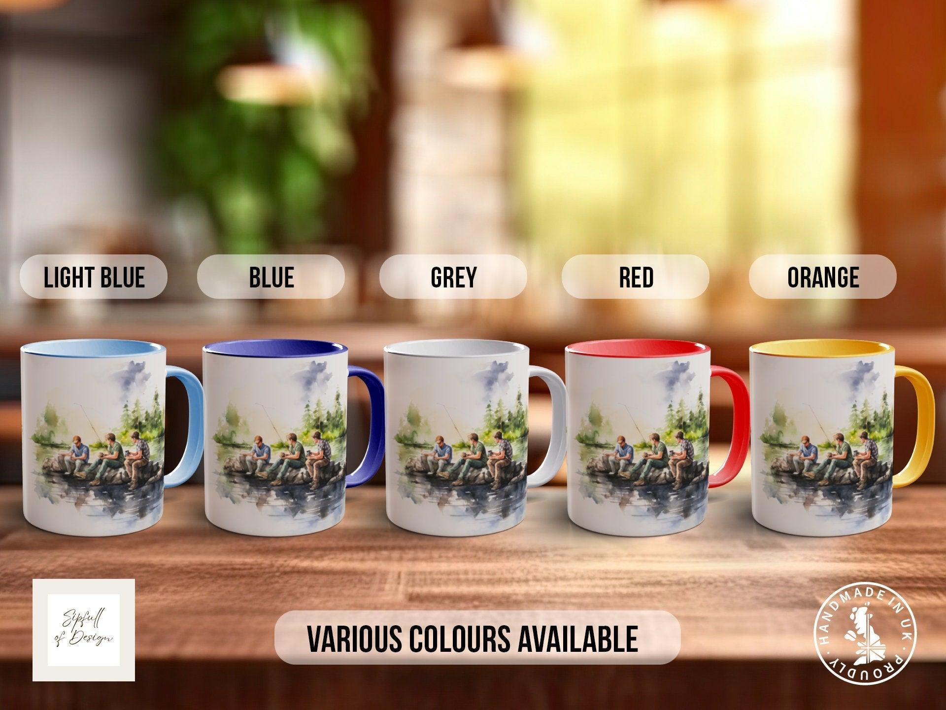 Camping Friends Fishing - Coloured 11oz, Bone China 10oz and 15oz and Latte 12oz options. - Sipfull of Design