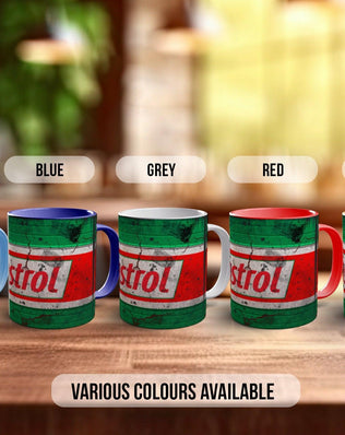 Castrol Oil Mugs Grungy - Multiple Colour Options Version 5 - Sipfull of Design