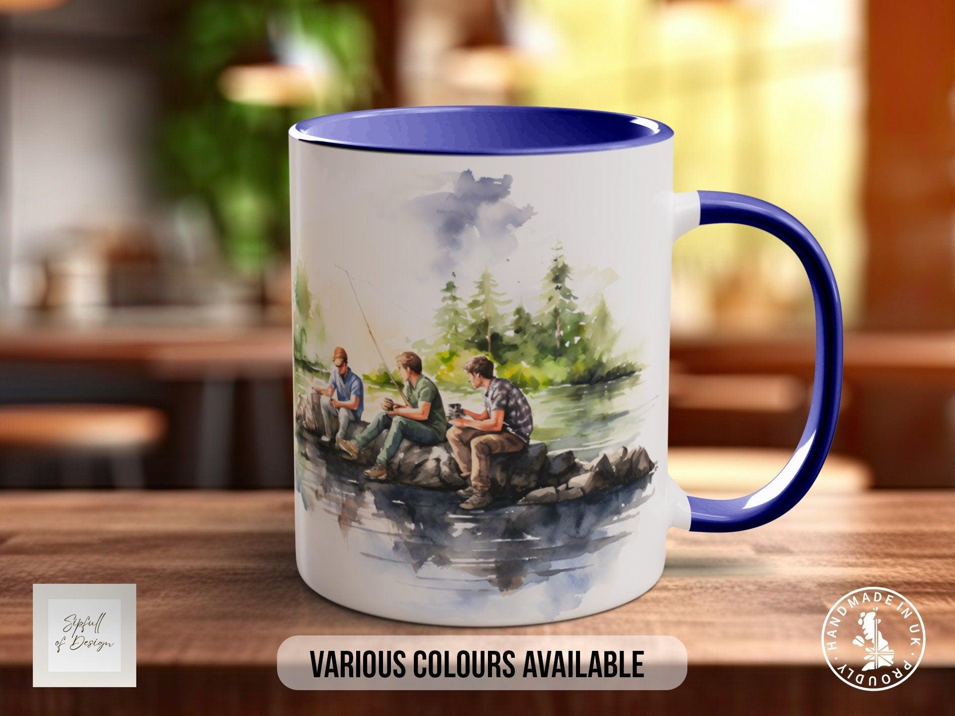 Camping Friends Fishing - Coloured 11oz, Bone China 10oz and 15oz and Latte 12oz options. - Sipfull of Design