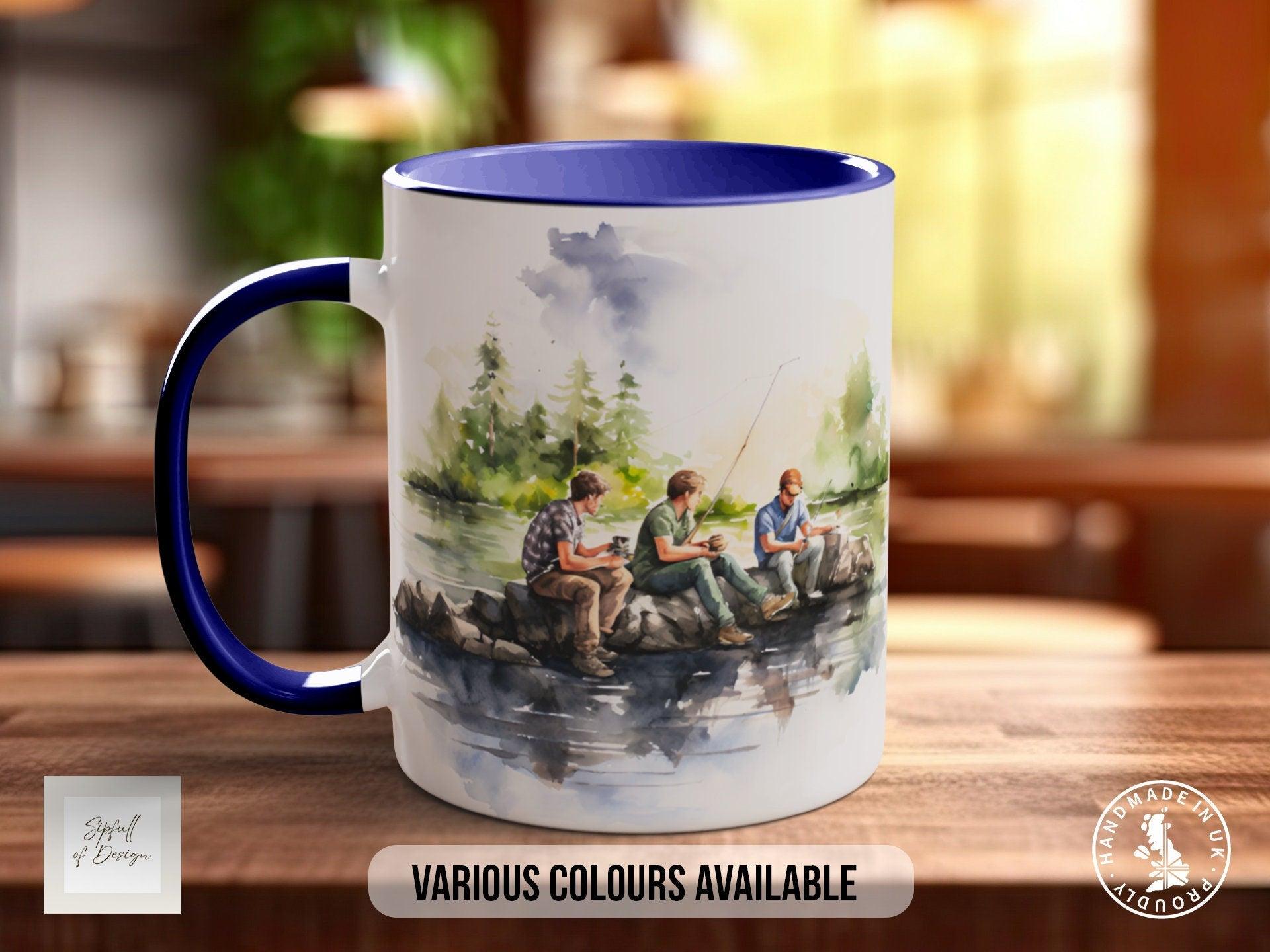 Camping Friends Fishing - Coloured 11oz, Bone China 10oz and 15oz and Latte 12oz options. - Sipfull of Design