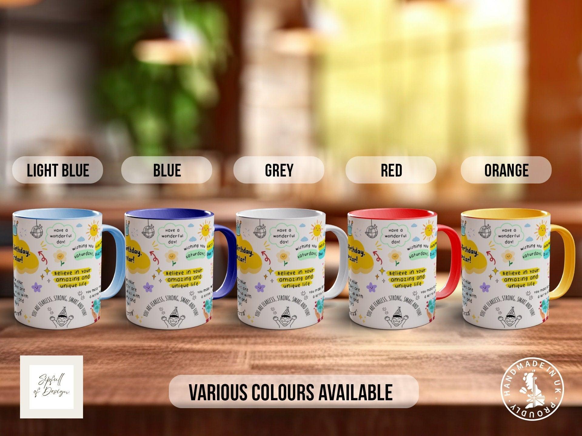 Coloured Happy Birthday Mug - Sipfull of Design