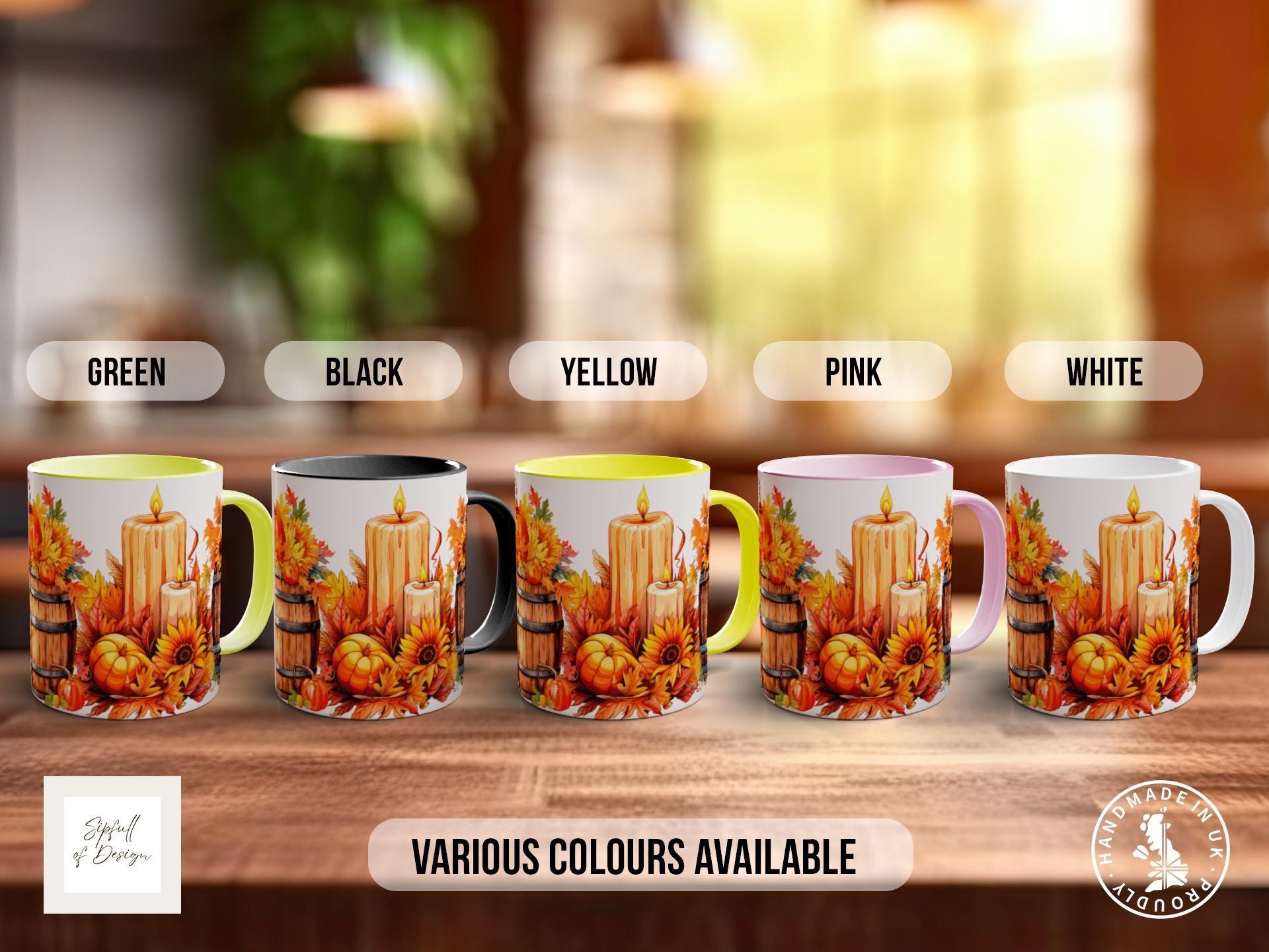 Fall Barrel Pumpkin Mug - Coloured 11oz, Bone China 10oz and 15oz and Latte 12oz options - Sipfull of Design